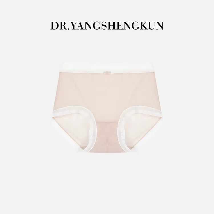 杨圣坤2025新品蕾丝网纱性感纯欲中腰包臀无痕平角内裤ES25101502