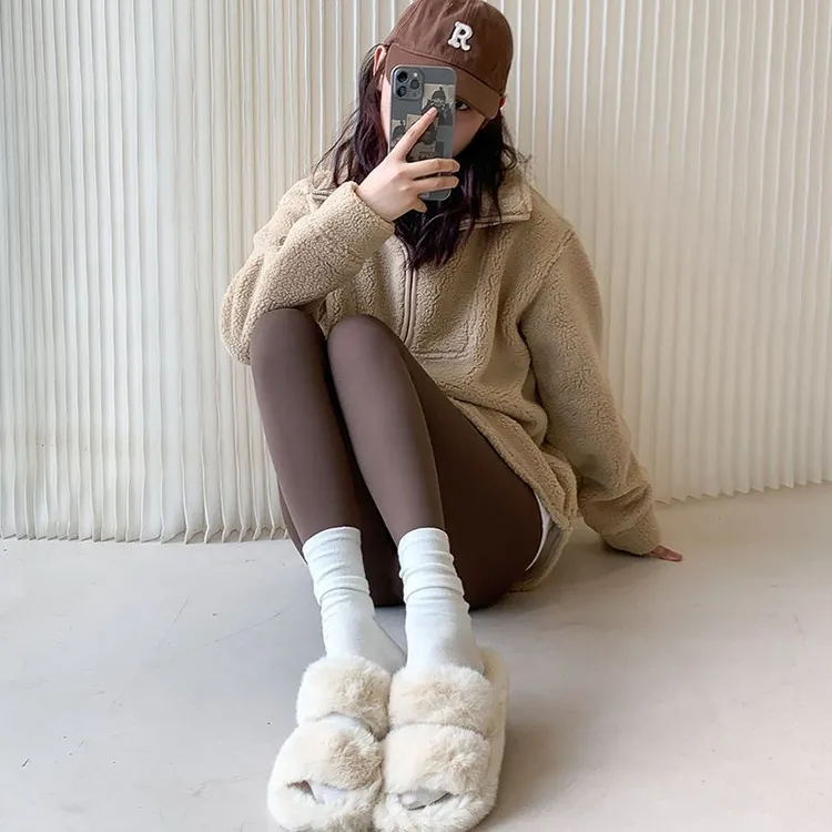 薄绒鲨鱼裤女外穿春秋紧身收腹薄款加绒芭比裤冬季打底外穿瑜伽裤