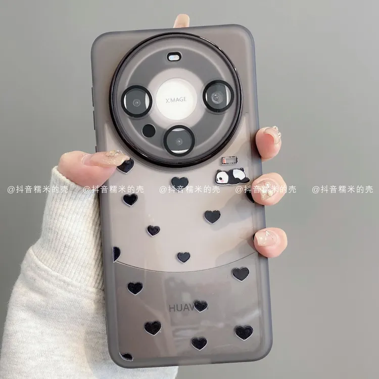 金属镜框适用华为mate70pro/60/50/40/30苹果17promax手机壳熊猫