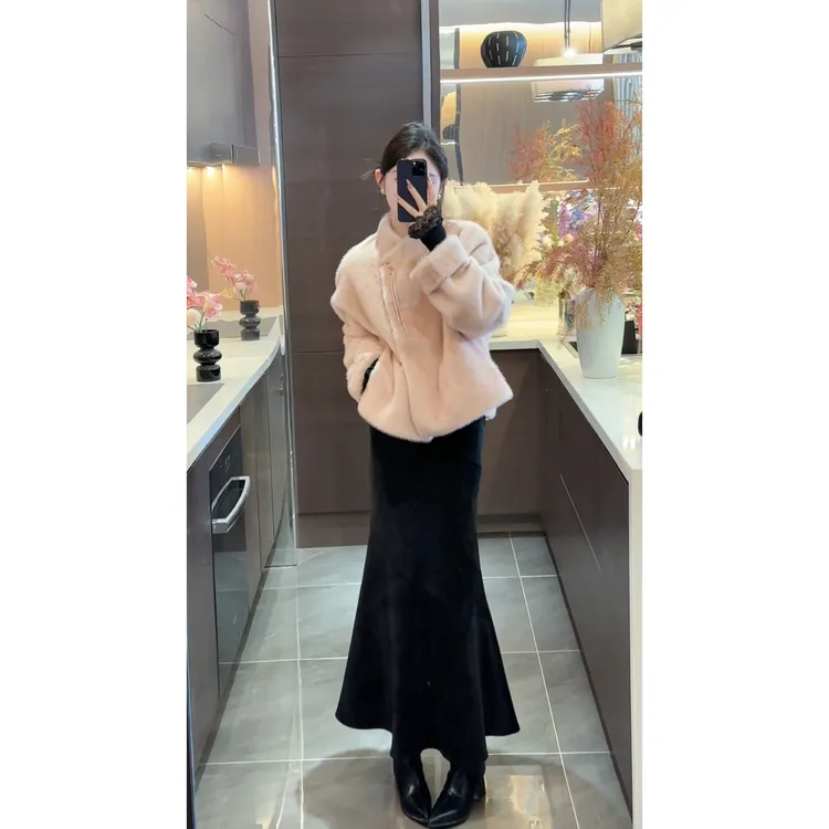 【周粥】【前程似锦】2025新款仿水貂毛气质温柔保暖外套JJD5WT7065