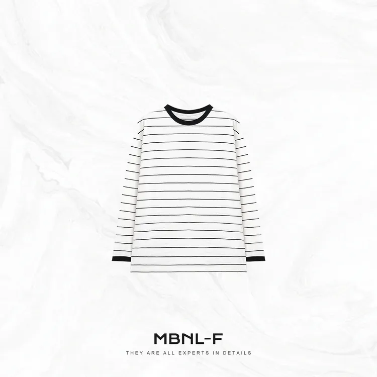 MBNL-F“日系条纹” 高定进口棉混纺圆领长袖T恤 秦磊TH-SY891