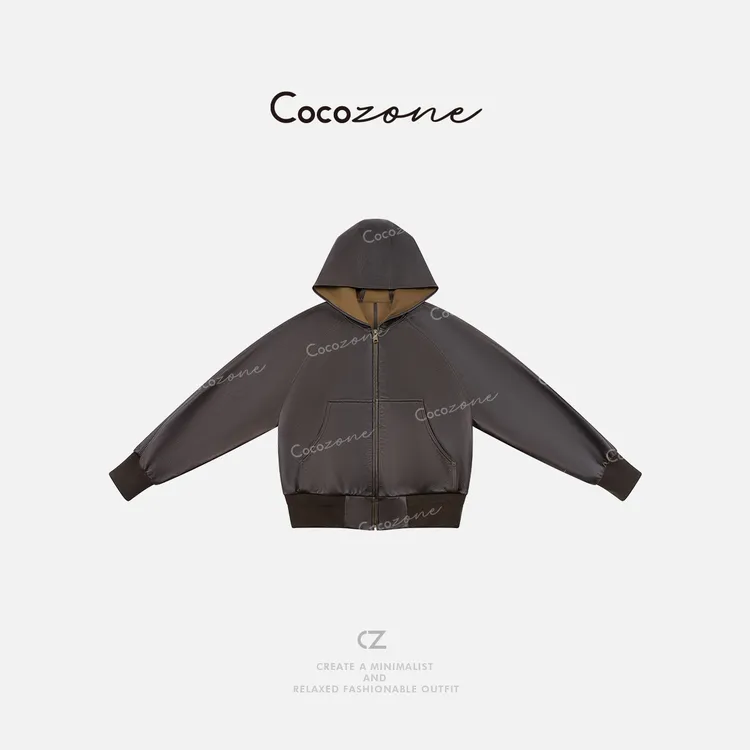 COCO ZONE 刘一一【100羊皮革】小清新复古风皮衣 CD2A1492