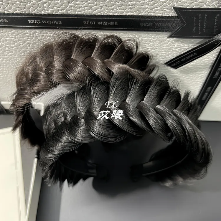 仿真假发鱼骨辫高颅顶发箍假发麻花辫子带齿头箍显发量编发发卡女