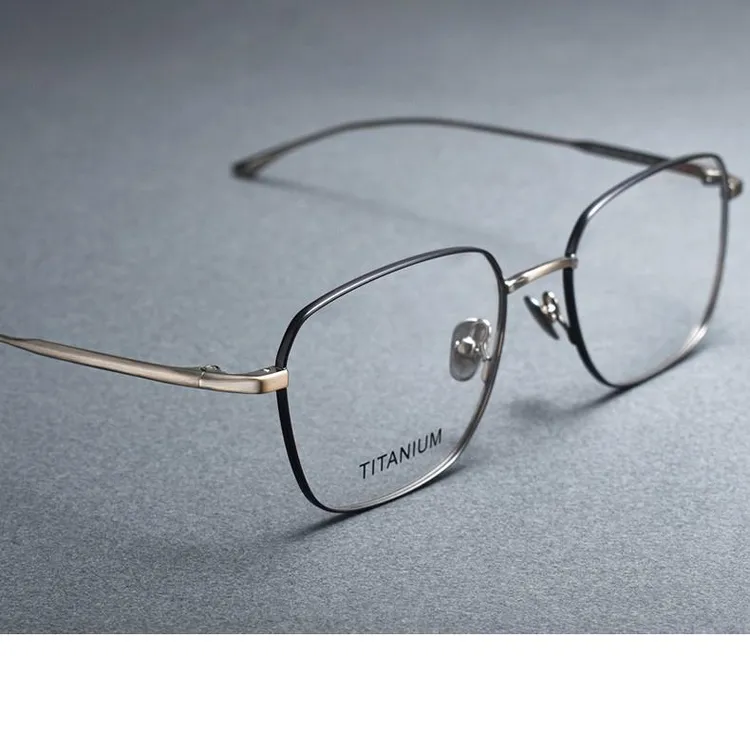 超轻纯钛复古男生方形眼镜框男女可配近视变色男士大脸全框防蓝光