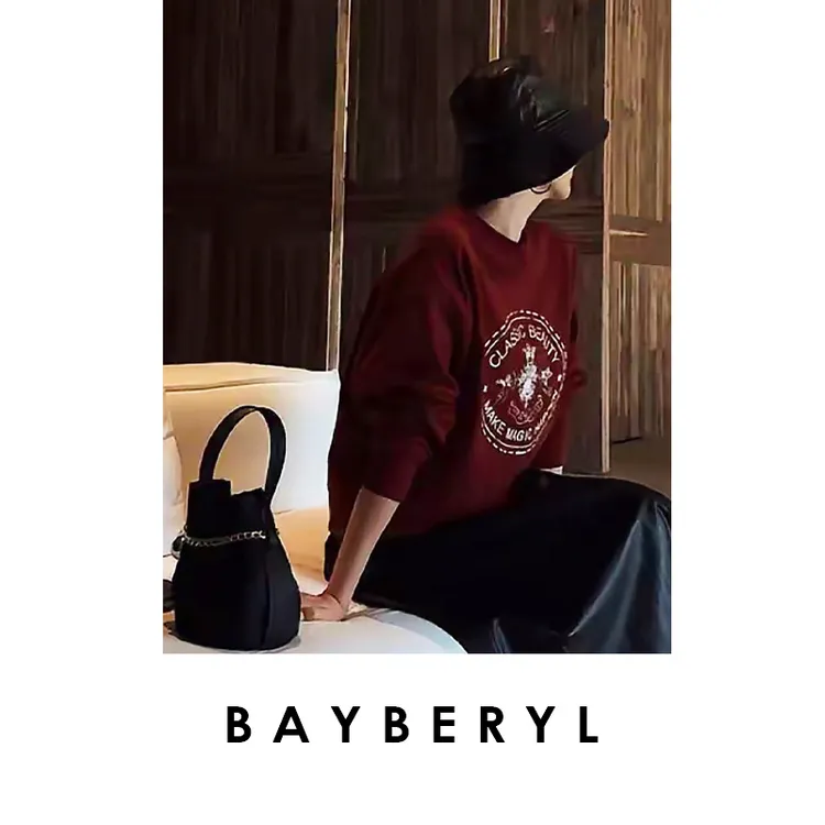 BAYBERYL老贝车厘子*美式字母印花休闲圆领25秋卫衣NT5G0342-7/27