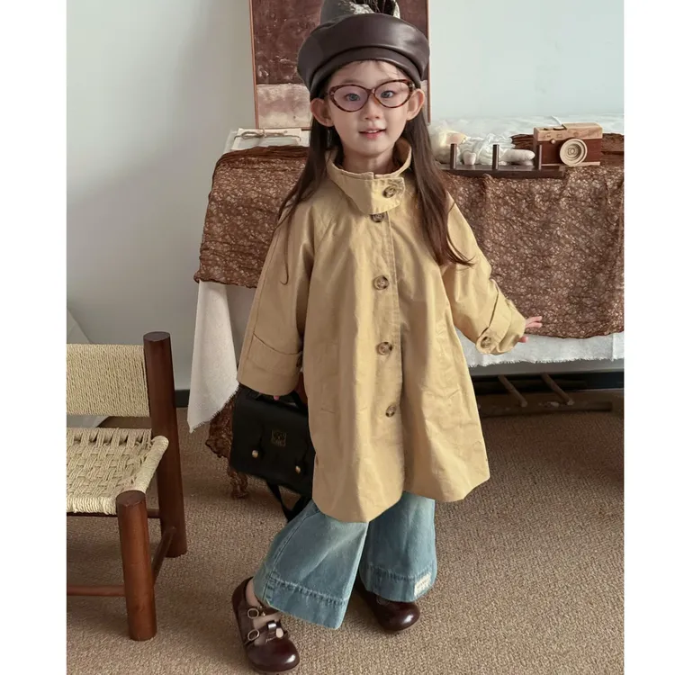 男女童2025秋季外套洋气儿童宝宝秋装风衣百搭高级感风衣