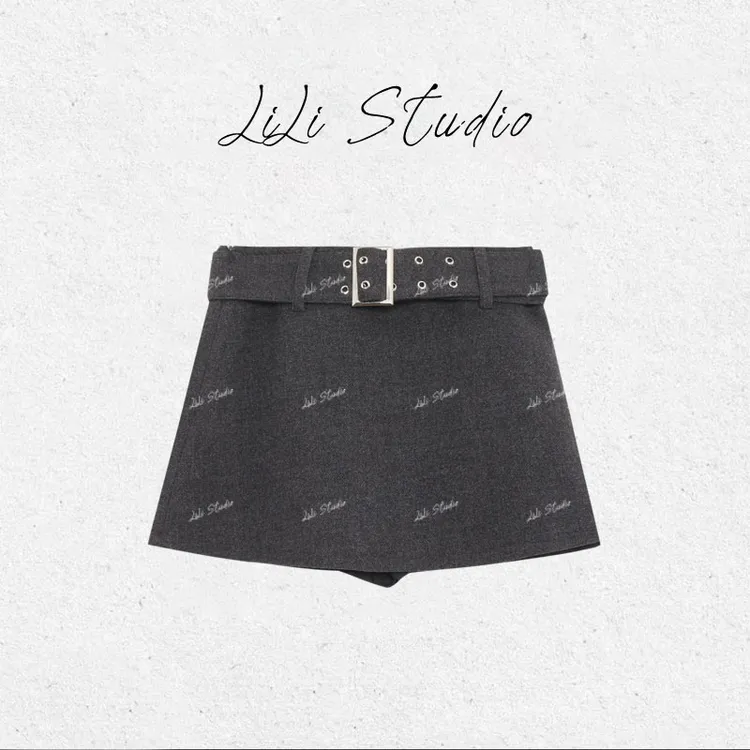 PCNY丨不理理「行云灰度」灰色毛呢半身裙简约气质显瘦短裙