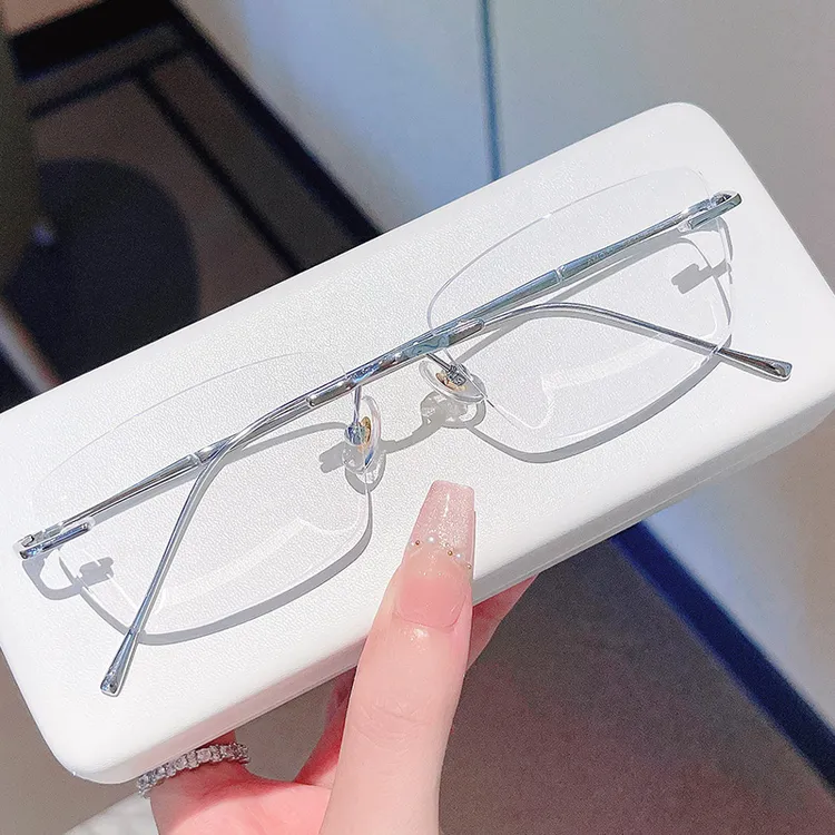 6-露思同款无框眼镜女高级感无边框纯欲近视眼镜防蓝光超轻配度数