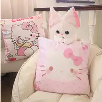 【正版】卡通少女心猫咪客厅抱枕宿舍靠枕靠垫床头沙发装饰枕套枕芯