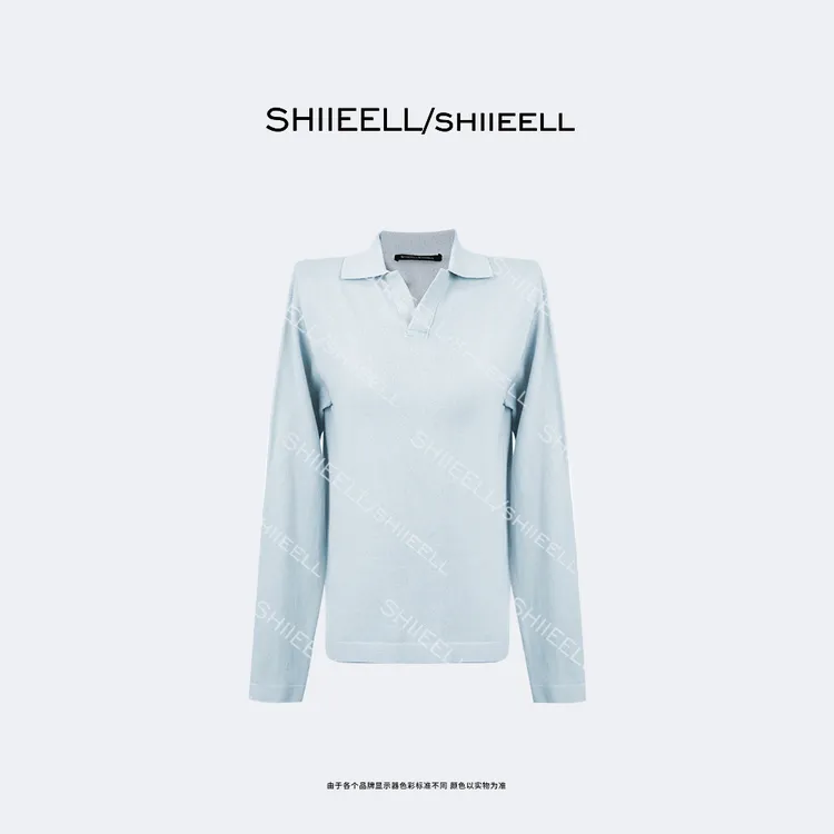SHIIEELL【低调叙事】轻柔棉质平纹针织POLO领针织衫Z8123