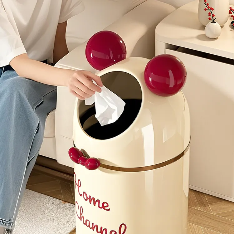 垃圾桶家用2025新款客厅轻奢高档加大容量带盖高颜值卧室厨房可爱