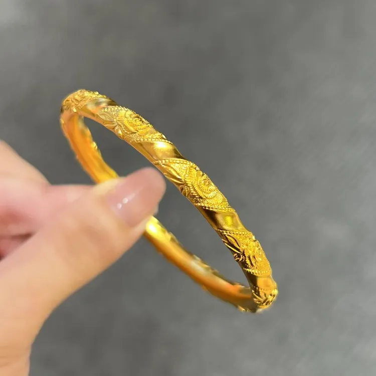 【新美源】足金999 古法工艺 玫瑰的故事手镯