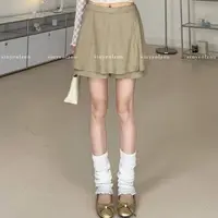 sinyeolzou 专机重工卡其半裙 #4142