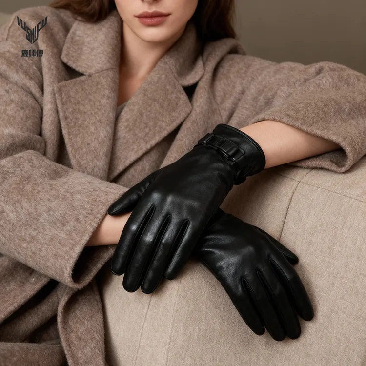 鹿师傅【可触屏】羊皮加绒手套防风防寒防水柔软羊皮时尚高级百搭