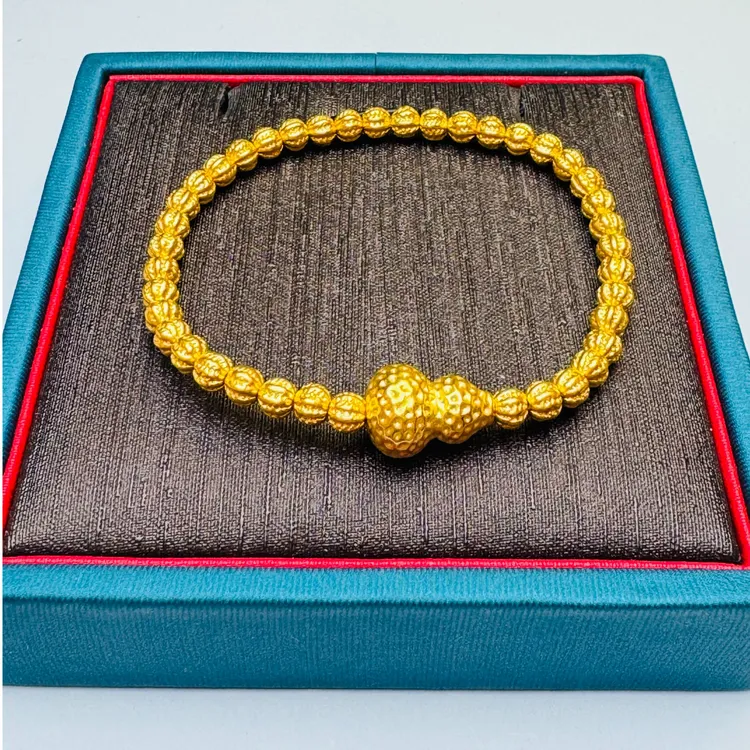 40#足金999黄金 葫芦菩提金珠手串