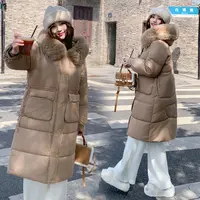 2025新款中长款过膝显瘦棉服韩版加厚纯色棉衣简约百搭外套女16款