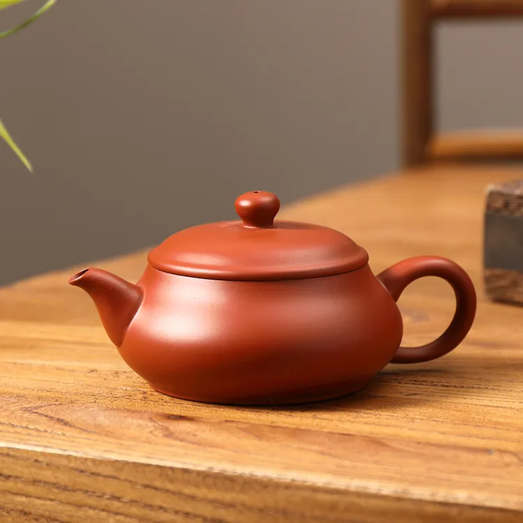 大口薄胎明炉壶紫砂潮州全手工朱泥手拉壶家用中式泡茶壶功夫茶具