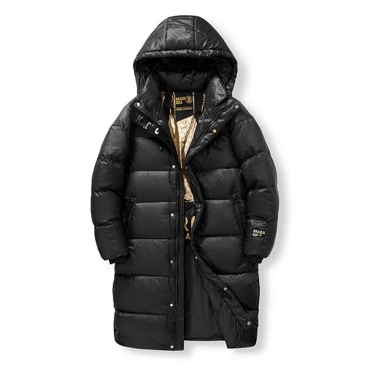 川蒙口川厚款中长款羽绒服保暖宽松男士时尚潮流防风休闲外套男装