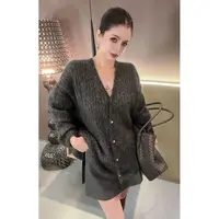V领亮丝毛衣开衫外套MY31094