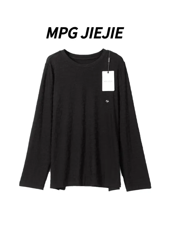 MPG JIEJIE【果冻T】25早秋正肩弹力纹理点缀设计T恤