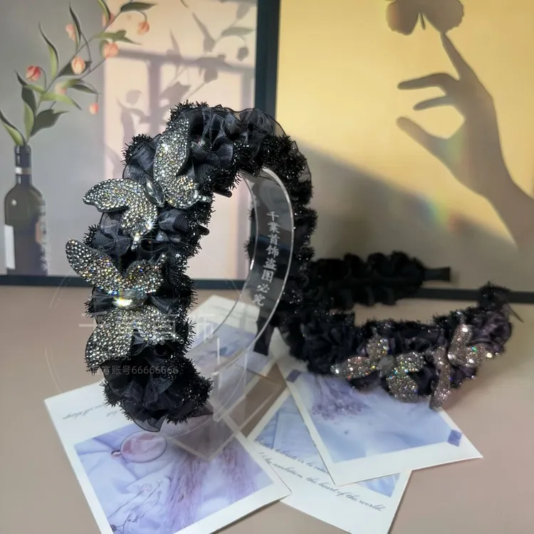 淺.新款高级感韩版高颅顶简约时尚百搭蝴蝶气质发箍T0931