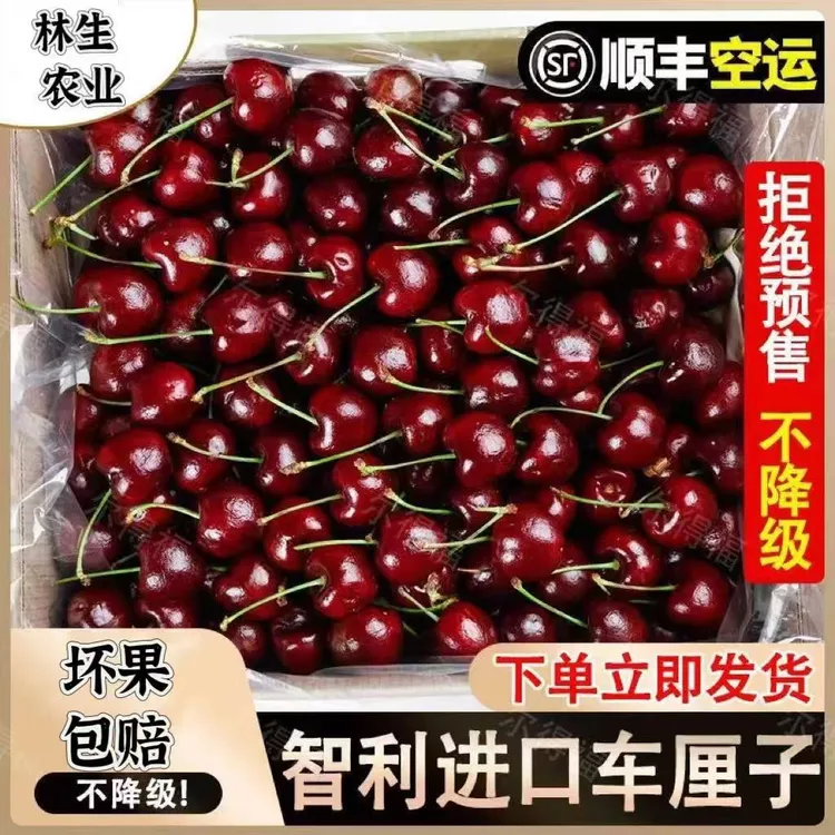 桑提娜进口智利J-3J车厘子1.8-4.8斤新鲜水果当季空运内附果径卡