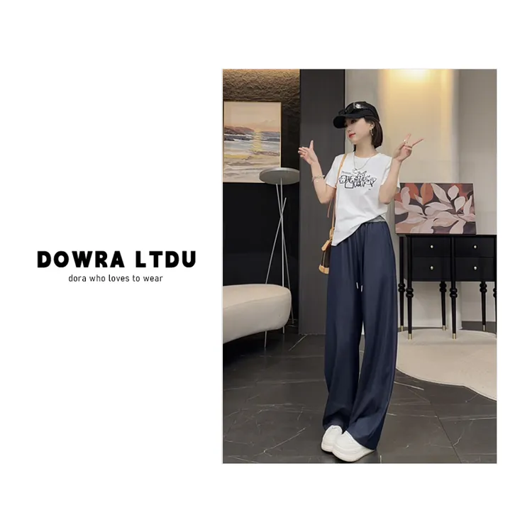 朵拉【线条小狗】2025年春季新款圆领小狗百搭短袖T恤女 016-90598