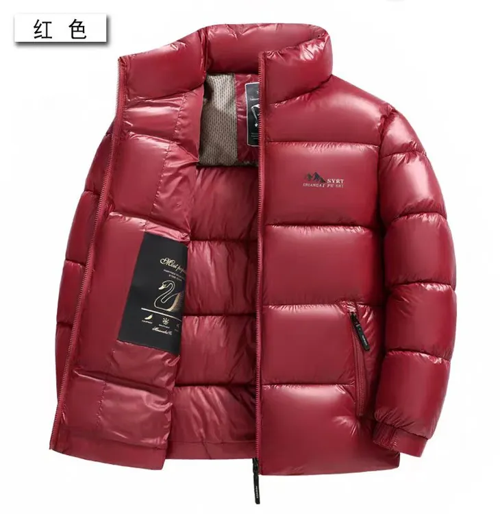 男士冬季立领亮面加厚时尚百搭保暖面包服外套