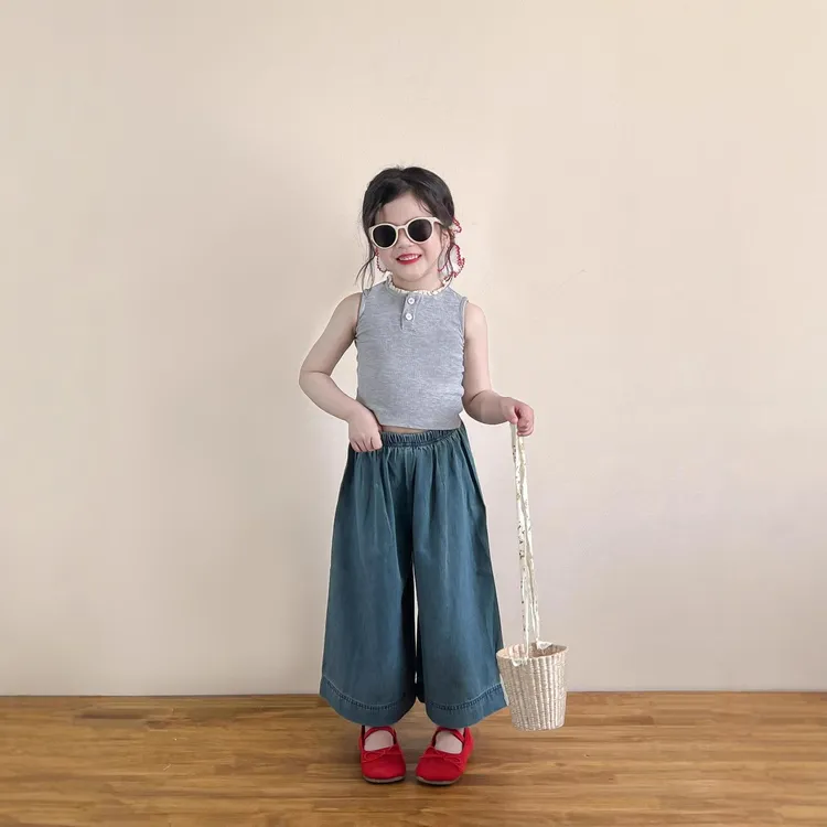 韩版女童套装夏装2025新款爆款夏季叠穿花边吊带背心裙儿童休闲装