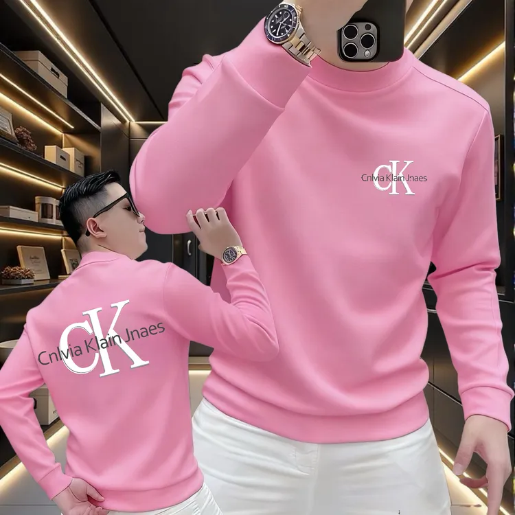 秋冬印花长袖美式男士保暖卫衣加绒套头圆领冬季男