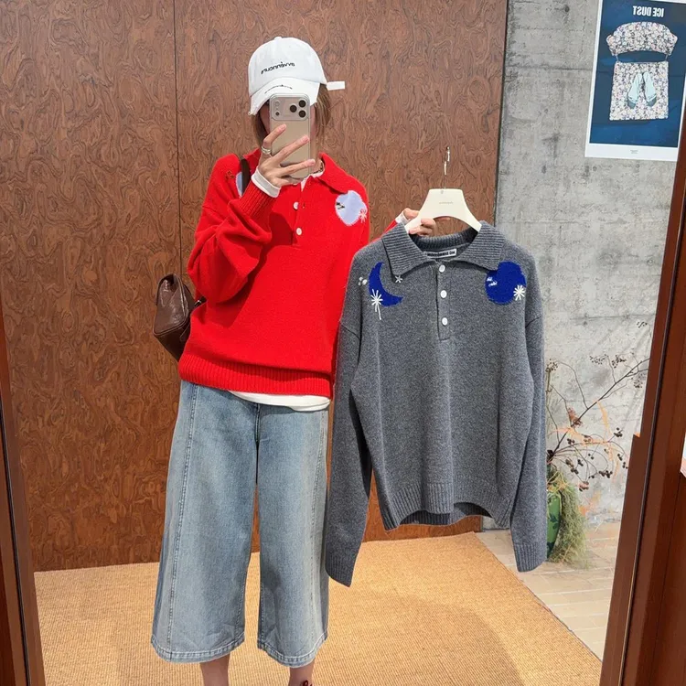 NO DIRECTION+2026春星月系列polo针织衫女999dopdop买手店