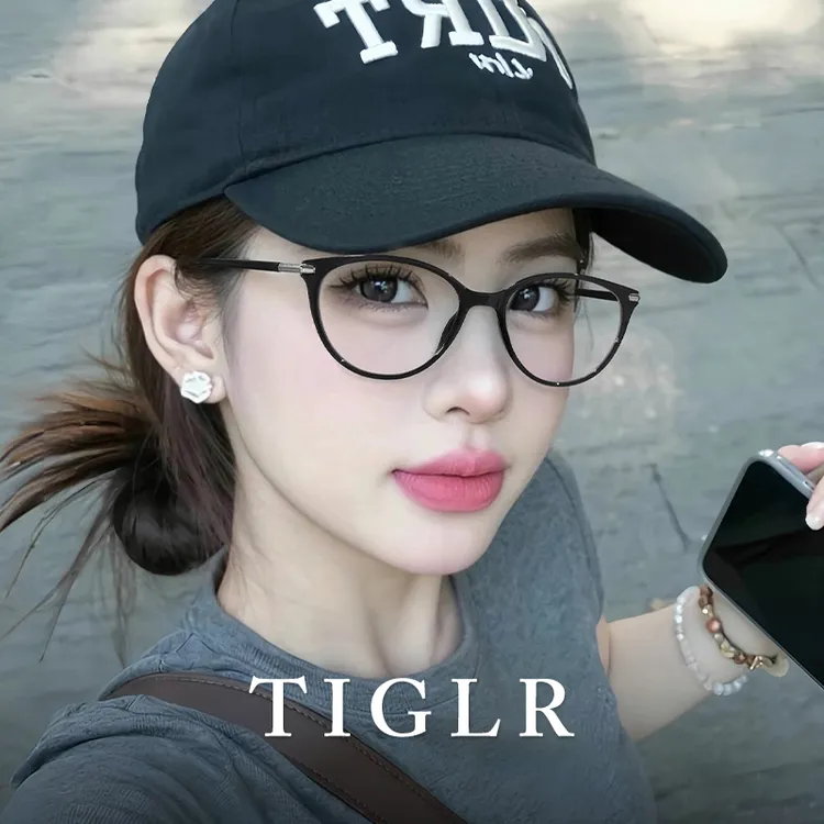 帝格勒素颜黑框猫眼近视眼镜女可配度数防蓝光方圆脸显脸小眼睛架