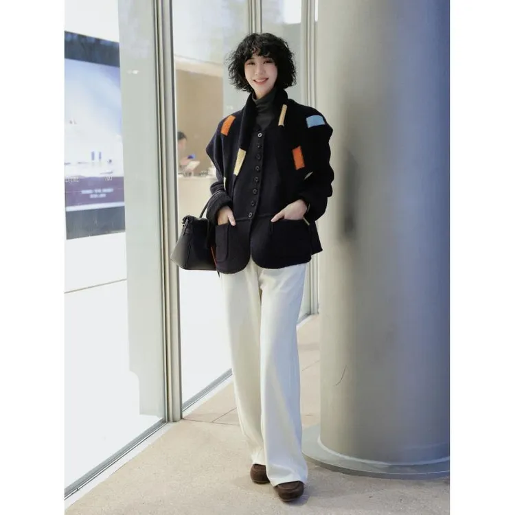 TT设计师【都市女绅】复古时尚极简休闲马海毛羊毛外套TT191291
