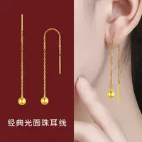 铜合金耳饰 亮面珠珠耳线  简约小清新百搭