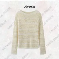 【AR0SE•正品】2025秋季镂空毛针织衫时尚套衫高领辣妹风803111