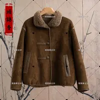 【锦】新中式设计师款翻毛领女装皮毛颗粒双面穿一体外套K22