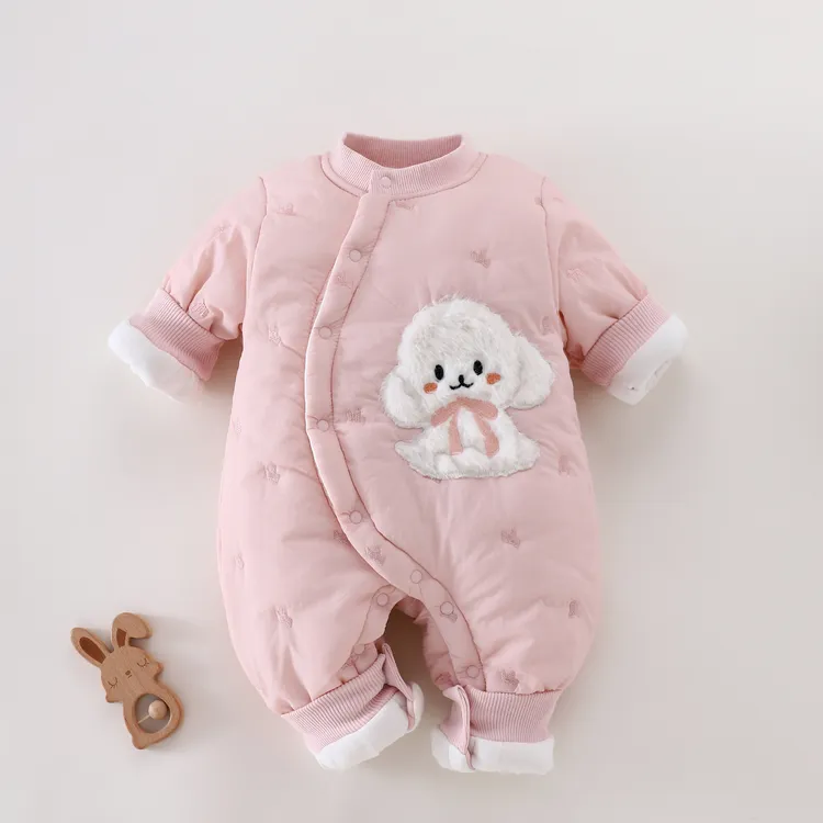 【加厚外出服】女孩公主中国风哈衣秋冬偏扣加厚棉服冬季长袖长爬