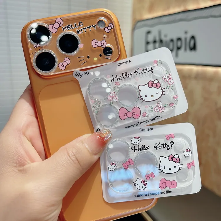 适用苹果17Promax闪粉卡通镜头膜iPhone16/15/14/13一体覆盖高清