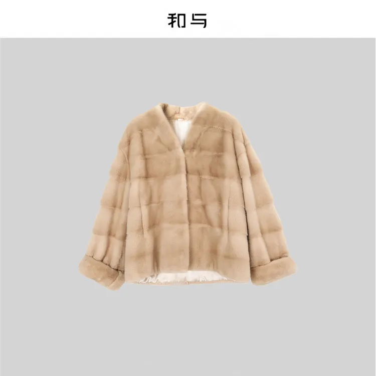 和与｜丹*进口天鹅绒经典水貂皮草H54FF30802