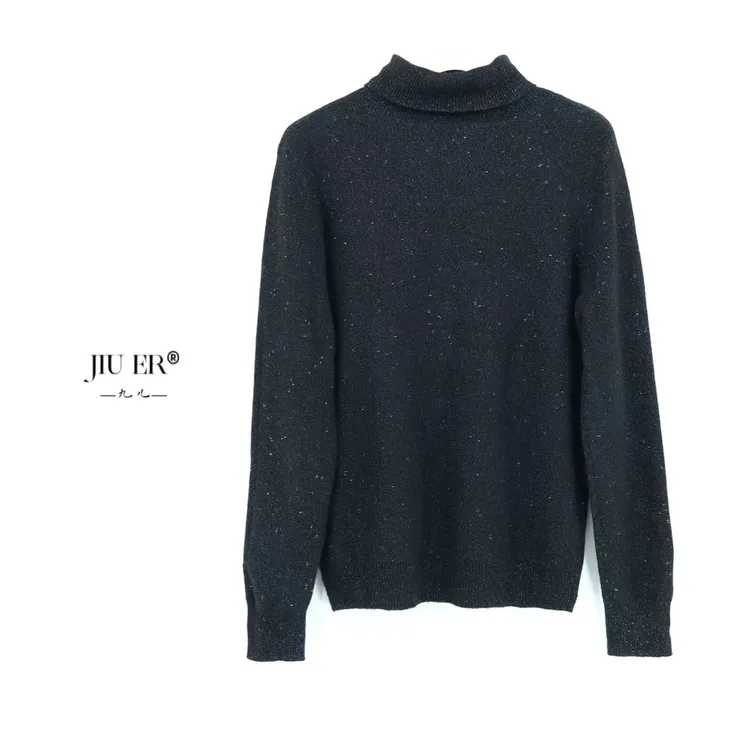 全羊毛【小金豆】高领欧韩新款长袖羊毛衫 纯色时尚百搭针织24073