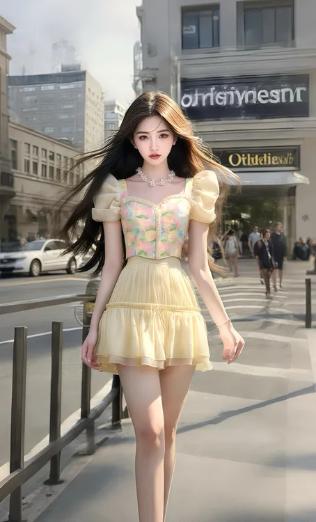 新款甜美温柔风黄色V领短袖上衣+黄色百搭显瘦半身裙女时尚两件套