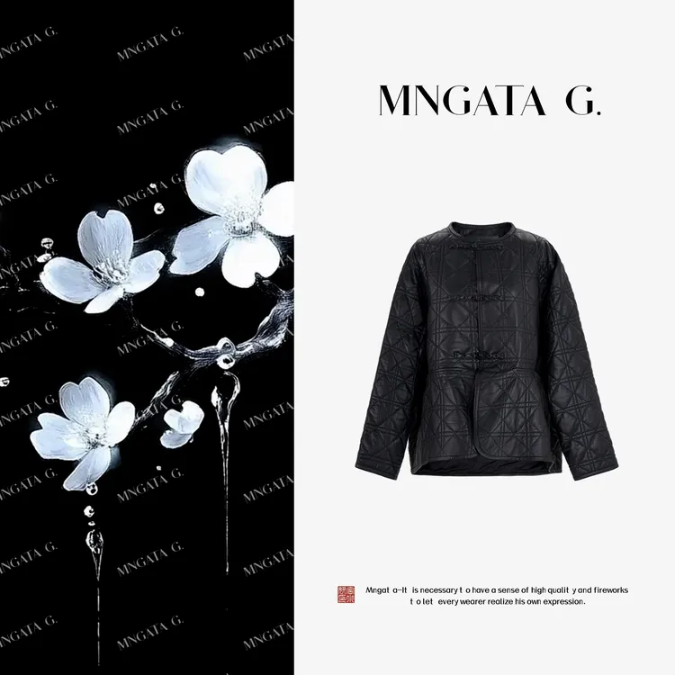 MNGATA G.宫小妍【曼奢羊皮·菱格宝宝2.0】新中式早秋外套5052640