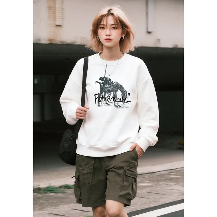 原创手绘秋冬免烫套头透气保暖卫衣秋季美式hiphop高街ins衣服