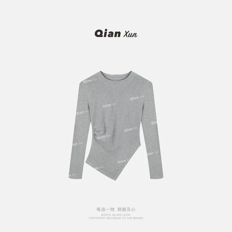 【千寻严选】秋季时尚气质百搭休闲小众法式设计感上衣QXD5SY8492A