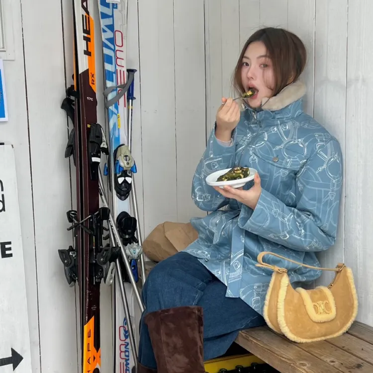 未使用 Hermes/爱马仕 爱马仕 蓝白印花派克棉服 34码 03014