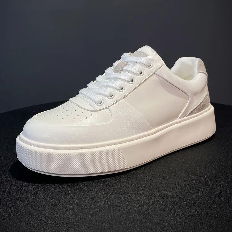 JMUXI秋冬时尚百搭高级感轻奢潮流厚底休闲舒适真皮低帮男鞋板鞋