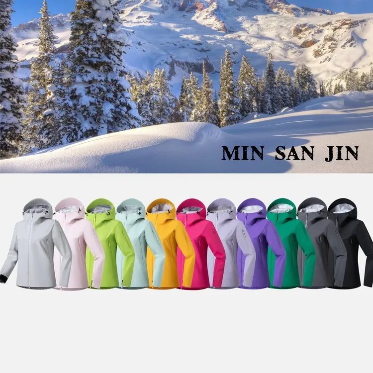MIN SAN JIN户外防水冲锋衣连帽外套男女同款YSW-25309CS