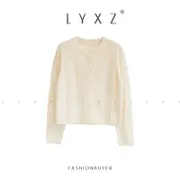 LYXZ x 大小与【白净茉莉】冬季新款温柔淑女气质针织开衫82278