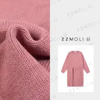 ZZMOLI慵懒风前开叉“轻风叙”绵羊毛套头中长款针织毛衣裙ZBY18160