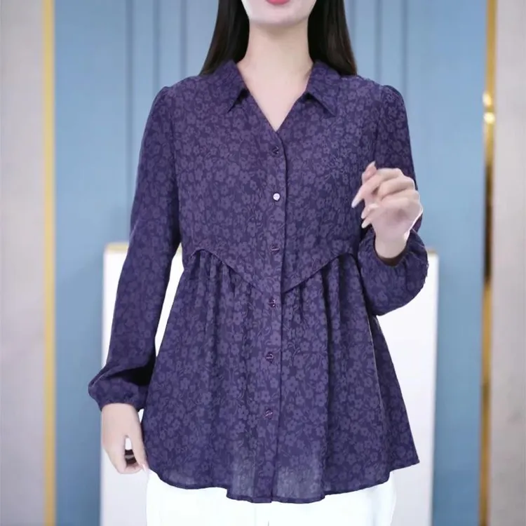 别致漂亮小衫阔太太气质衣服胖妹妹大码女装中老年加宽加大妈妈装